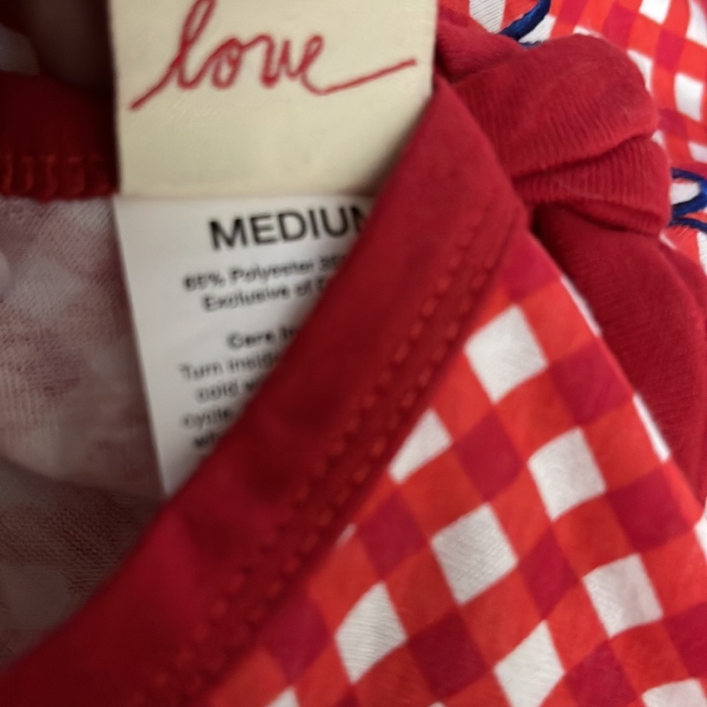 Ellen Deginires Red Checked Gingham Dog clothes Medium - Picture 5 of 6